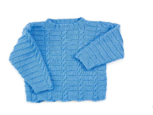 Baby Cable Layette: Sweater