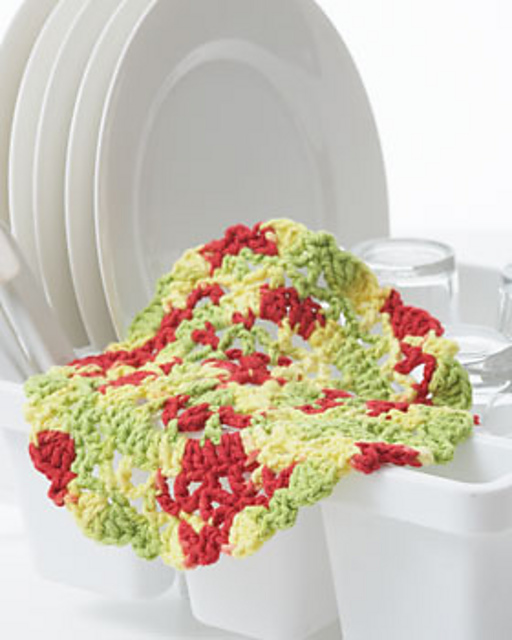 Peace & Love Crochet Dishcloth