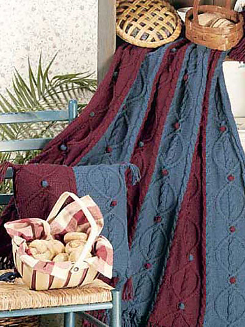 Ring-cable Afghan and Pillow
