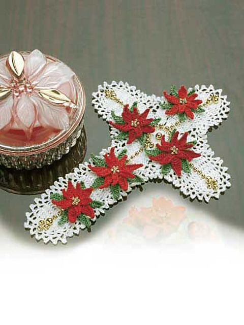 Cross With Poinsettia Flowers
