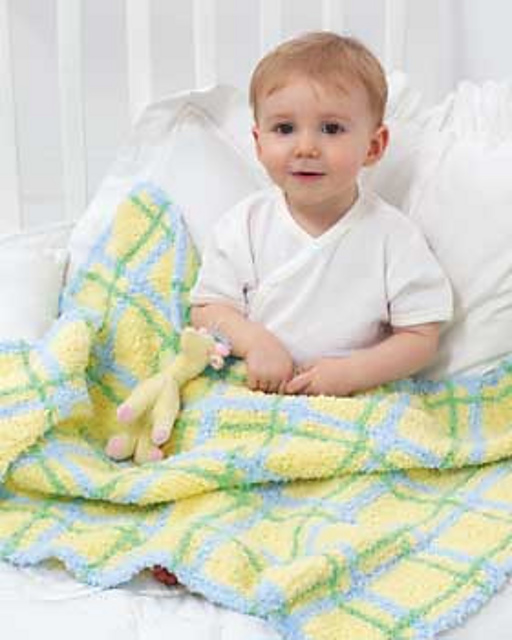 Ravelry Plaid Baby Blanket pattern by Bernat Design Studio