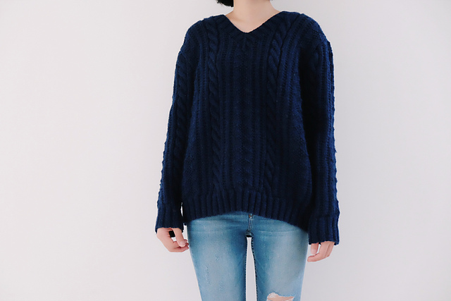 C. V Neck Sweater ガンジー Vネックセーター
