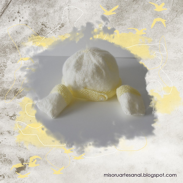 Conjunto Calentito: Gorro y Manoplas para bebé recién nacido.