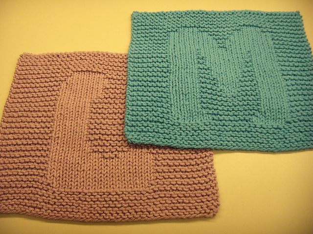 Alphabet With Garter Stitch Background