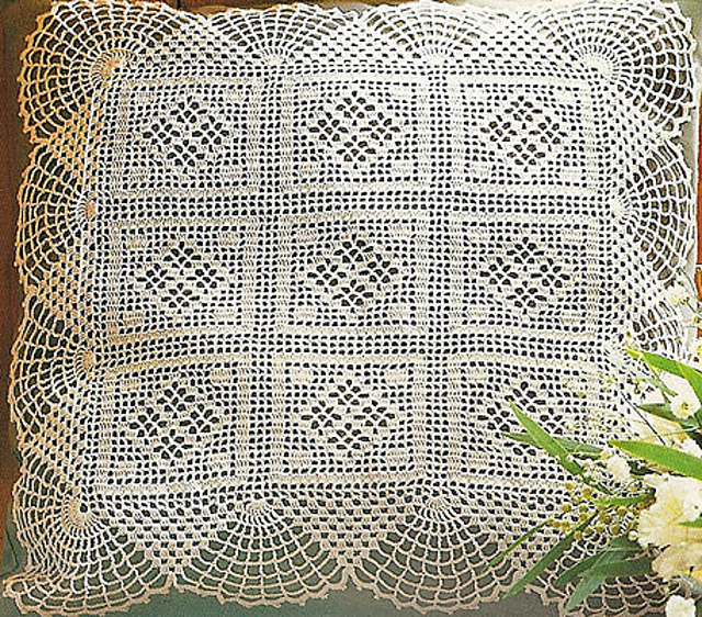 Squares and fans cushion