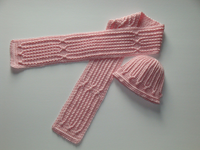 Keyed Pathways Hat and Scarf Set