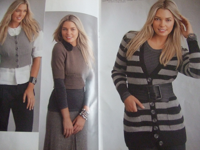 Block Stripe Deep Vee Cardigan
