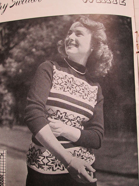 Country Sweater in Navy and White