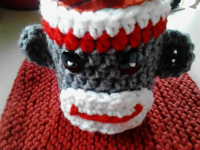Inspired sock monkey can cozy