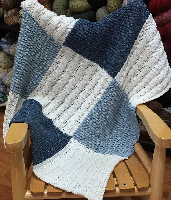 Denim and Cables Baby Blanket