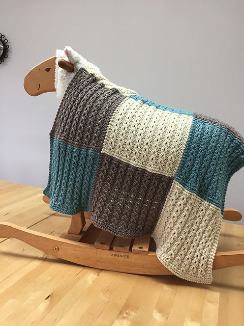 Lacy Little Cables Patchwork Baby Blanket
