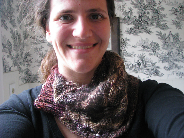Woven Stitch Button Scarf