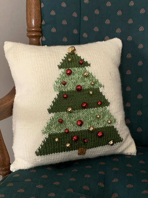 Jingle Bell Christmas Tree Pillow