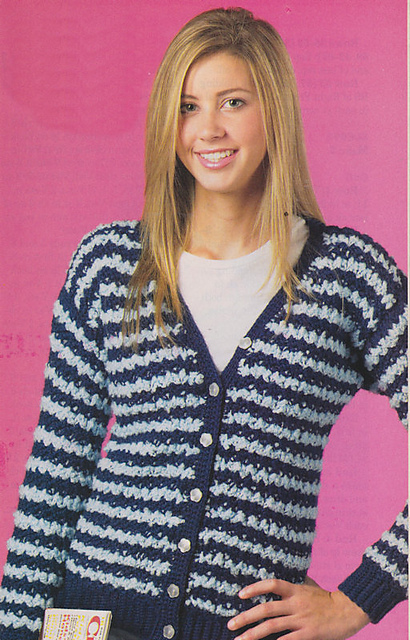 Blue-Striped Cardigan