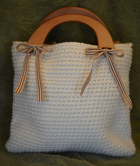 Wood Handle Handbag