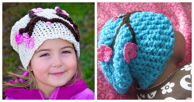 Charming Cherry Blossom Slouchy Hat
