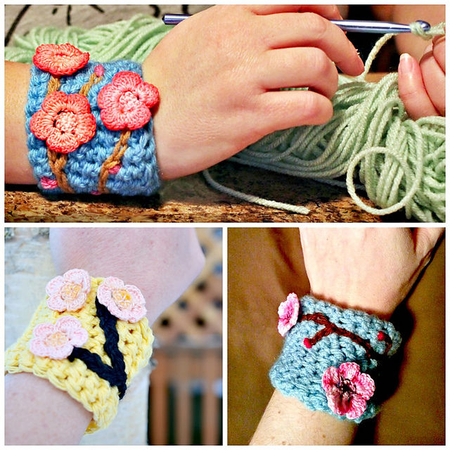 Charming Cherry Blossom Wrist Cuff