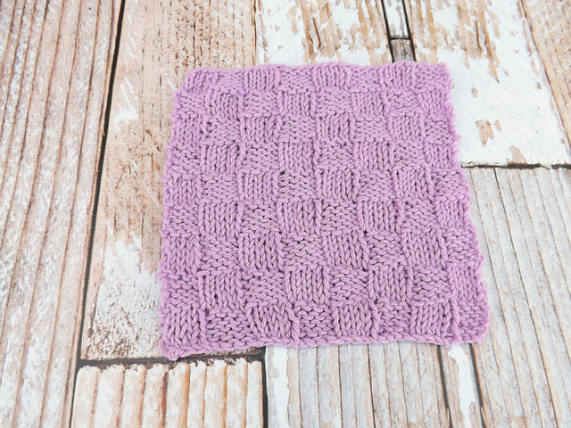 Knit Basket Weave Dishcloth
