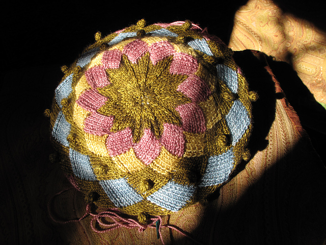 Entrelac Reticule With Bobble Trim