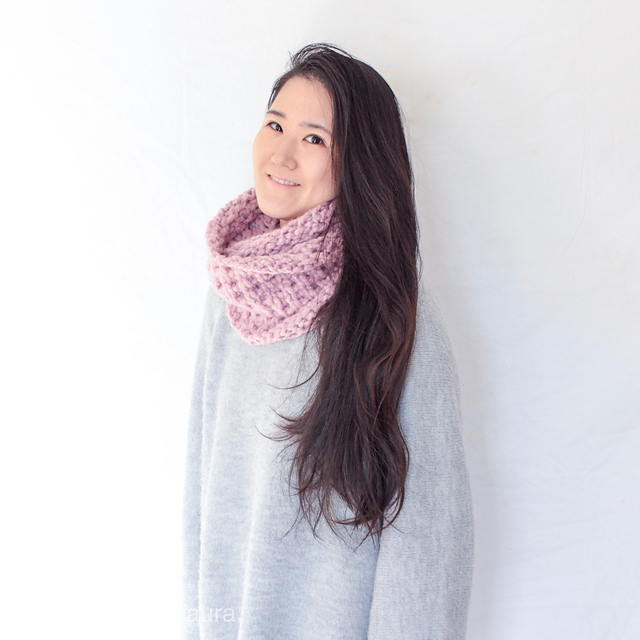 Rosy Waffle Infinity Scarf