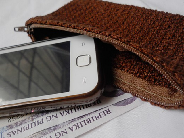 Man's Bills and Phone Purse