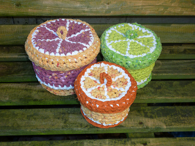 Orange Lime & Pink Grapefruit Pots with lids