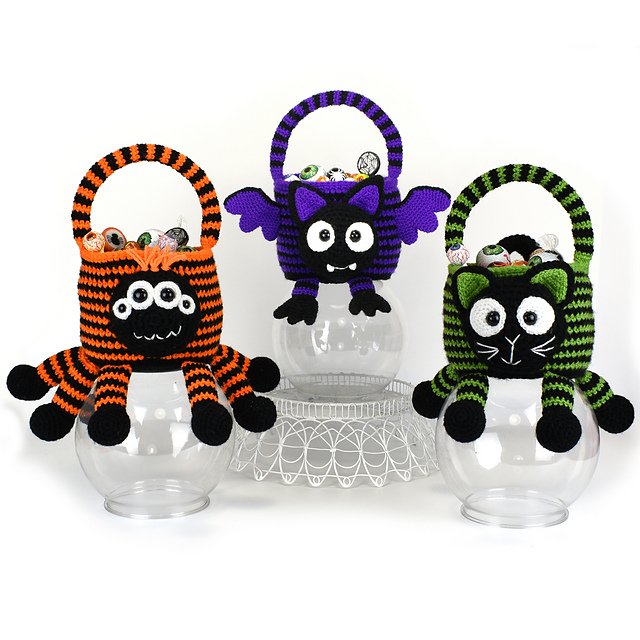 Spider, Bat and Cat Trick or Treat Bags
