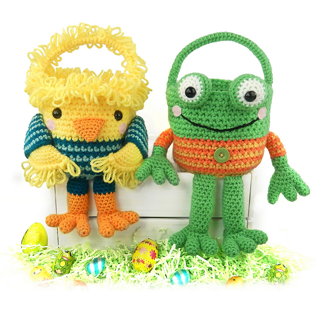 Chick and Frog Easter Baskets