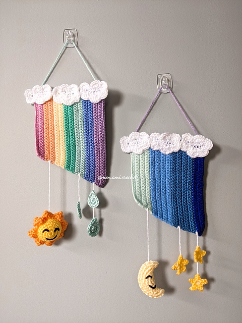 Petite Rainbow and Night wall hanging