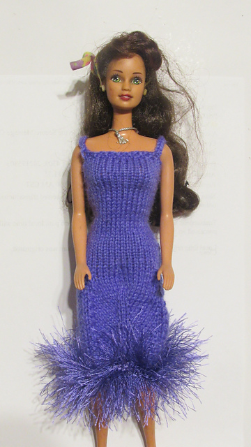 #0337 Lilac Dress with Fluffy Edge