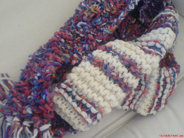 Nubby Scarf and Hat - Scarf