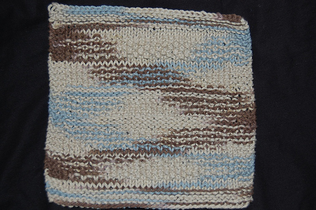 Seed Stitch Stripe Dishcloth