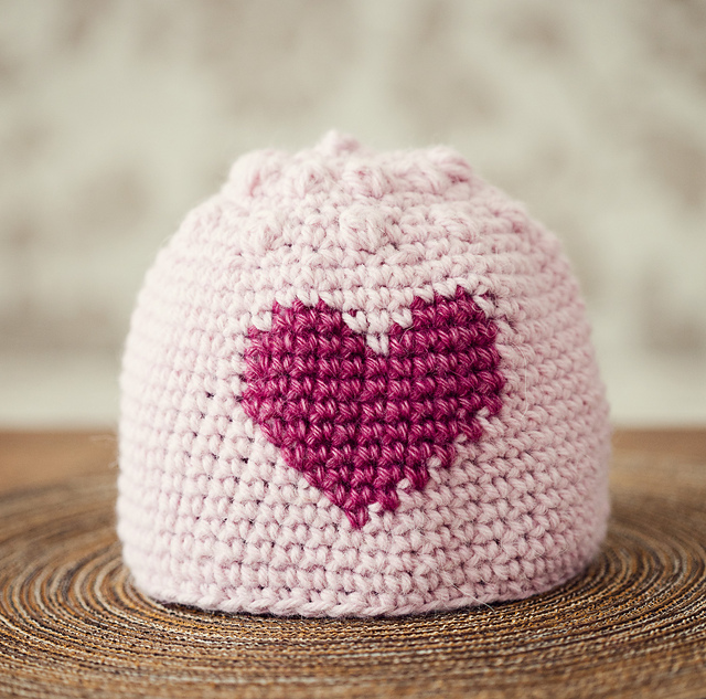 Heart and Bobble Hat