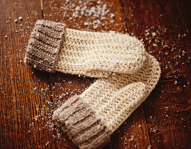 Knit-look Mittens