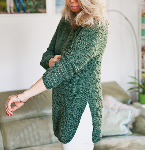 アウターその他 Fallett Crochet Striped Knit Cardigan Green FA2302KT08IV Ann Taylor Cardigan Green Geo Stitch Sweater Jacket Gold