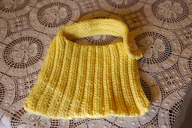 Loom Knit Ribbed Baby Bib