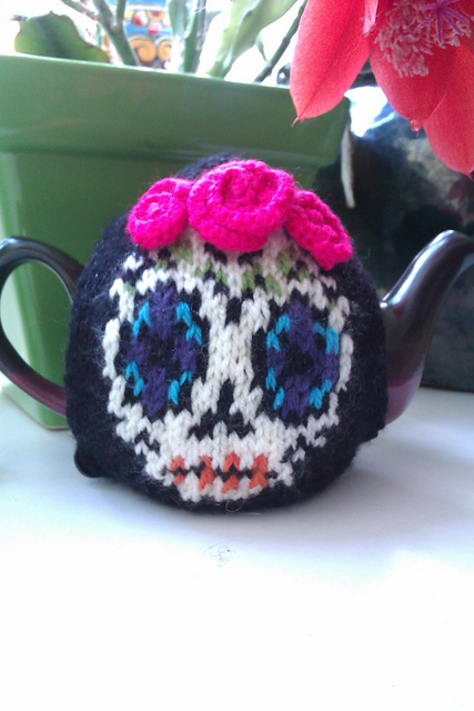 Mini Dia de los Muertos Tea Cozy