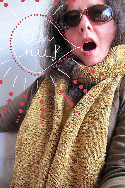 gold - a scarf with chevron pattern