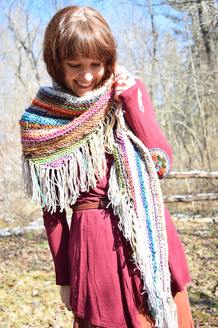 Scrappy Knit Shawl