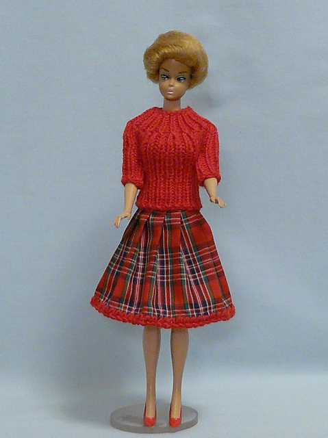 Ribbed Sweater with Yoke