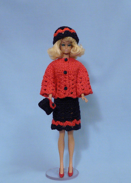 Crocheted Walking Suit, Hat and Purse  X-1