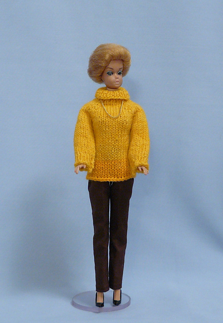 Turtle-Neck Back-Opening Sweater  B-14