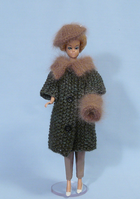 Angora Trimmed Coat, Hat & Muff B-4