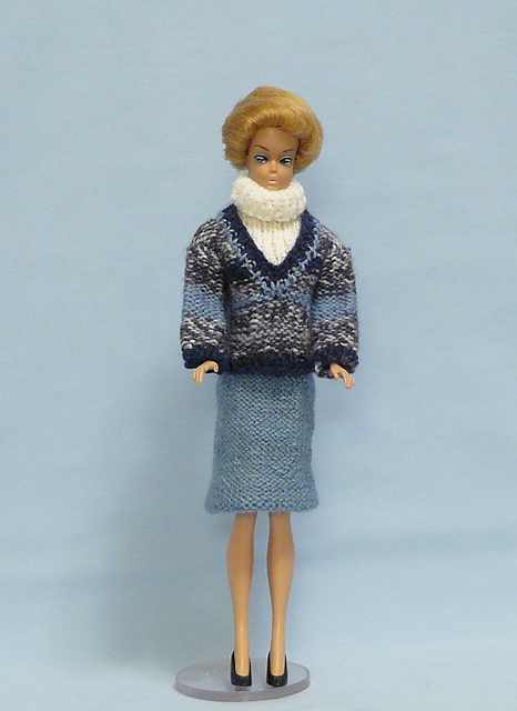 No. 873 Skirt and V Neck Slipover with Dickie