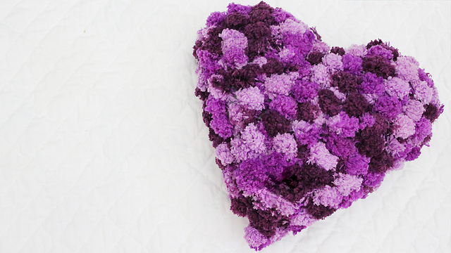 Pom Pom Heart Pillow