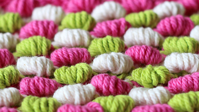 Spring Bobble Stitch Square