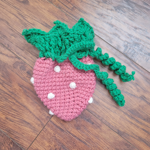 Drawstring Strawberry Dice Bag