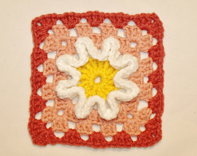 Ravelry: Squiggly Ruffle Flower Granny Square pattern by Shakima Franklin