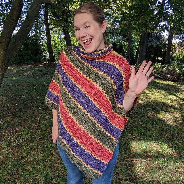 Striking Stripes Poncho
