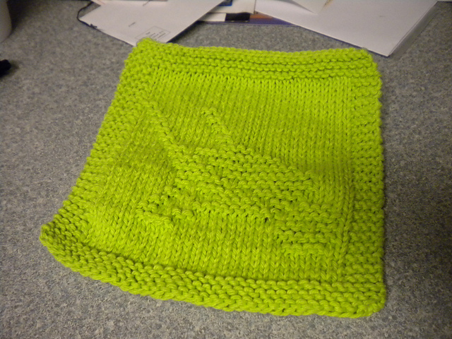 Garden Wheelbarrow Knitted Dishcloth